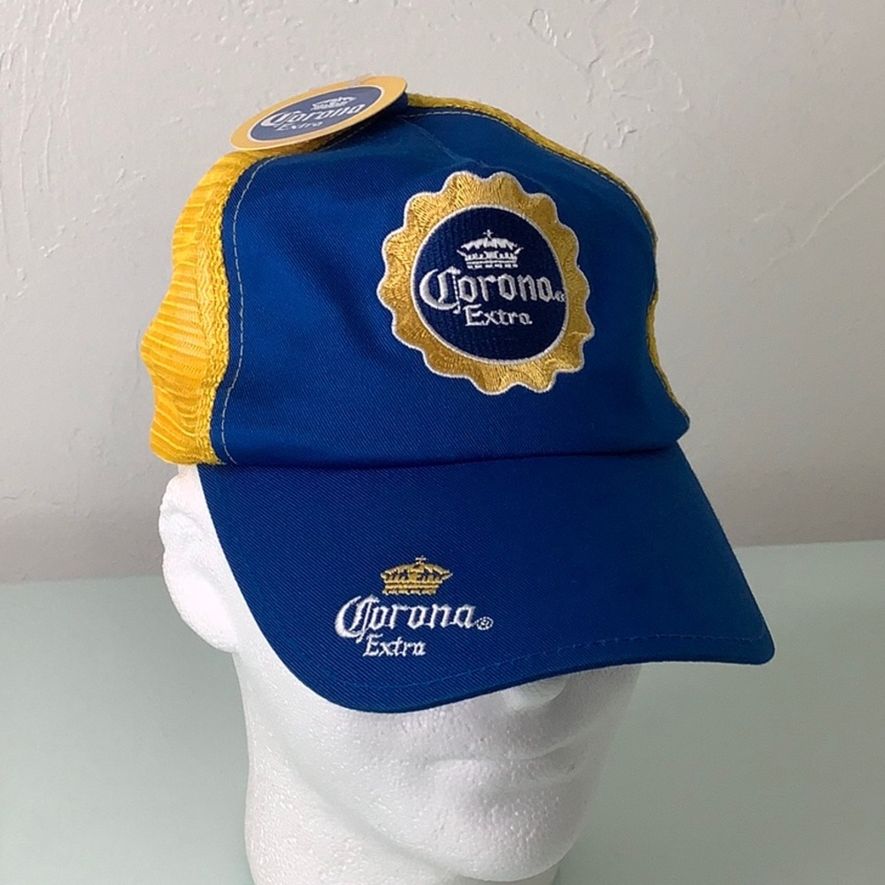 NEW Corona Extra embroidered logos SnapBack mesh baseball cap hat size OS NWT